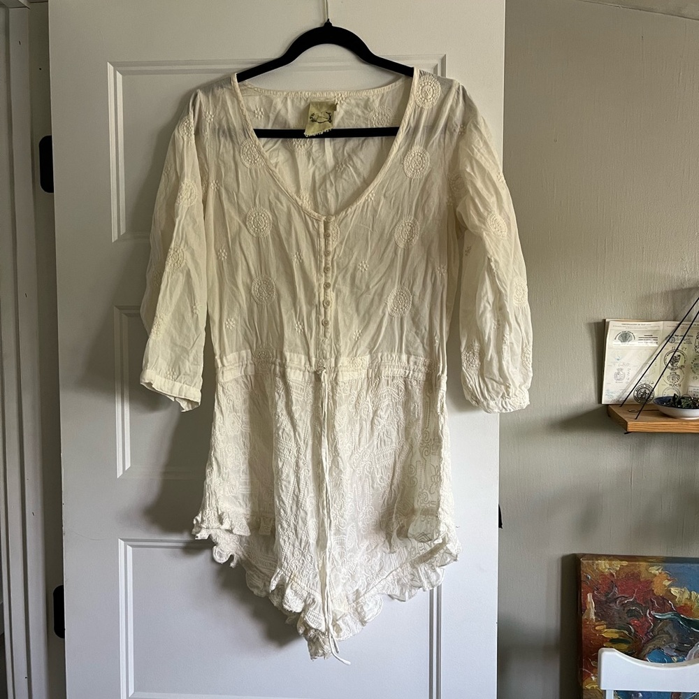 White Cotton Romper